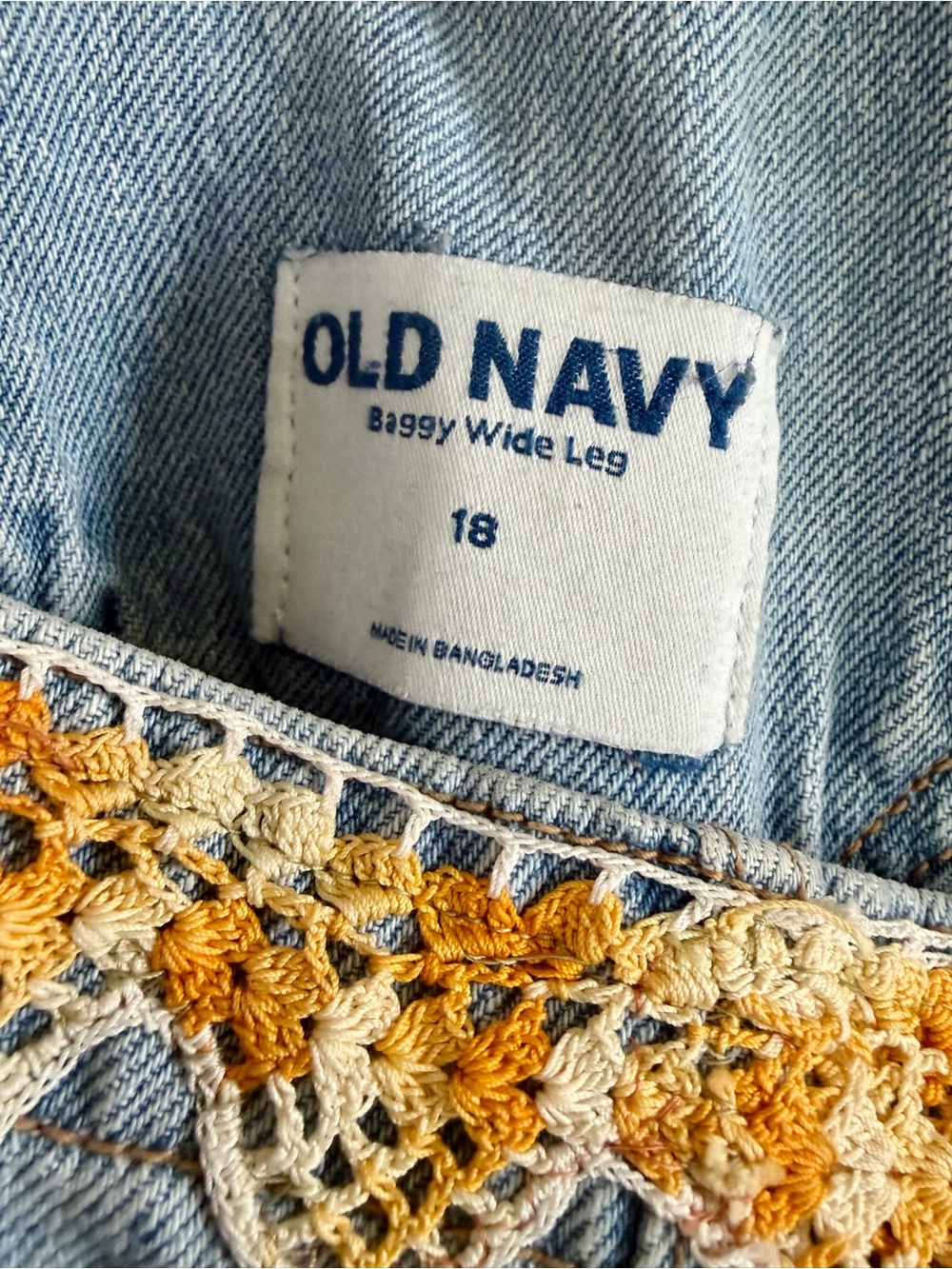 Adorable Old Navy Light Blue Denim Colorful Patchwork Overalls - Picture 2 of 13
